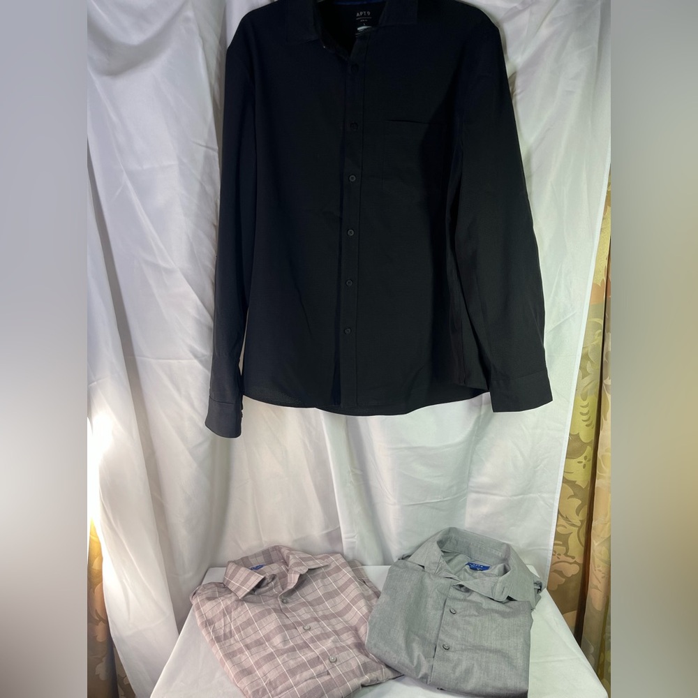 APT 9 Men’s Large Long Sleeve Button Down Lot Of 3
